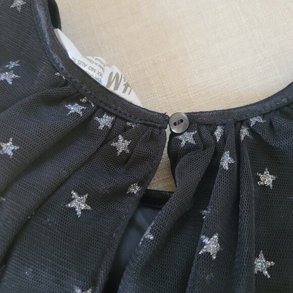 H&M Black Silver Star Print Tulle Dress - Picture 7 of 8